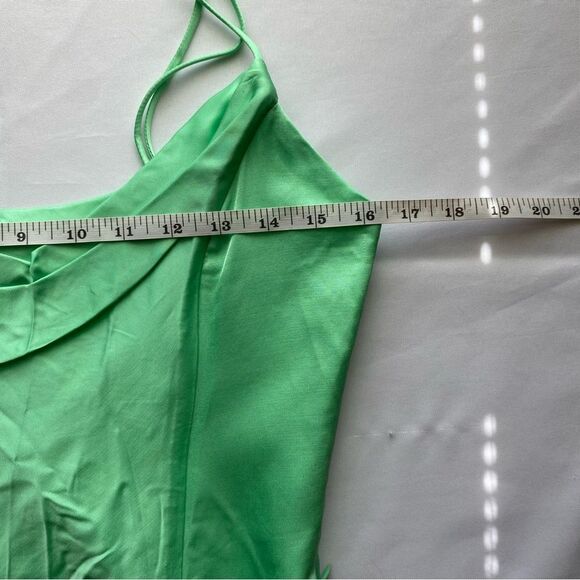 Zara Satin Effect Electric Green Corset Crop Top Size Medium - Picture 12 of 14